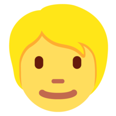 Hvordan Person: blond emoji ser ut på Twitter.