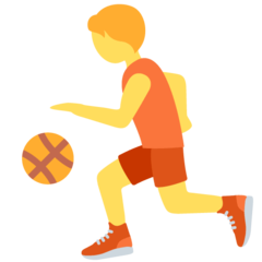 Como o emoji do Pessoa jogando basquete é exibido no Twitter.