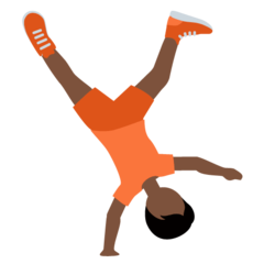 How Person Cartwheeling: Dark Skin Tone emoji looks on Twitter.