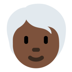 Bagaimana Dewasa: warna kulit gelap, rambut putih emoji terlihat di Twitter.