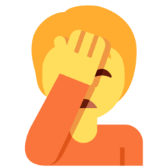 How Person Facepalming emoji looks on Twitter.