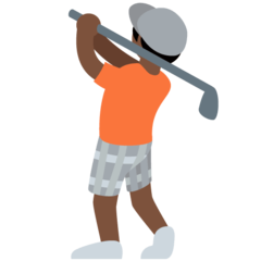 Hoe Golfer: donkere huidskleur emoji eruit ziet op Twitter.