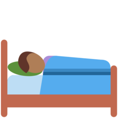 Hoe Persoon in bed: donkergetinte huidskleur emoji eruit ziet op Twitter.