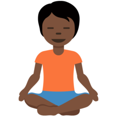 How Person in Lotus Position: Dark Skin Tone emoji looks on Twitter.