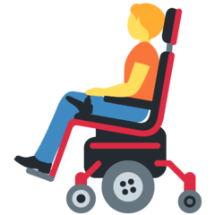 How Person in Motorized Wheelchair emoji looks on Twitter.