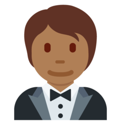 How Person in Tuxedo: Medium-Dark Skin Tone emoji looks on Twitter.