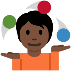 How Person Juggling: Dark Skin Tone emoji looks on Twitter.