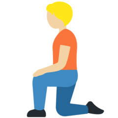 How Person Kneeling: Medium-Light Skin Tone emoji looks on Twitter.