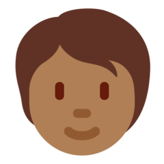 How Person: Medium-Dark Skin Tone emoji looks on Twitter.