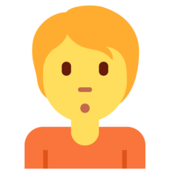 Bagaimana emoji Orang mencebik kelihatan di Twitter.