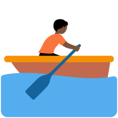 How Person Rowing Boat: Dark Skin Tone emoji looks on Twitter.