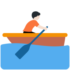 How Person Rowing Boat: Light Skin Tone emoji looks on Twitter.