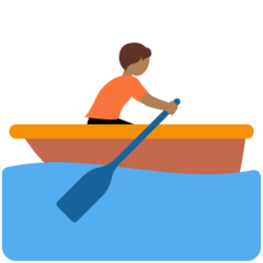 How Person Rowing Boat: Medium-Dark Skin Tone emoji looks on Twitter.