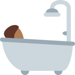 A quoi ressemblent les emoji Personne prenant un bain: peau mate sur Twitter.