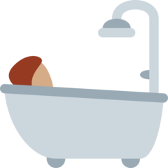 A quoi ressemblent les emoji Personne prenant un bain: peau légèrement mate sur Twitter.