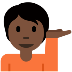 How Person Tipping Hand: Dark Skin Tone emoji looks on Twitter.