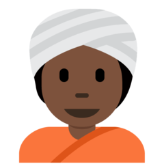 Como o emoji do Pessoa com turbante: pele escura é exibido no Twitter.