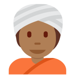 How Person Wearing Turban: Medium-Dark Skin Tone emoji looks on Twitter.