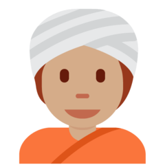 A quoi ressemblent les emoji Personne en turban: peau légèrement mate sur Twitter.