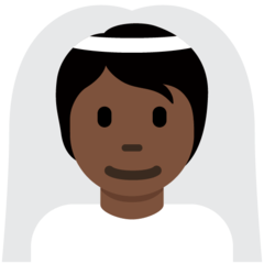 How Person with Veil: Dark Skin Tone emoji looks on Twitter.