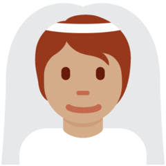 How Person with Veil: Medium Skin Tone emoji looks on Twitter.