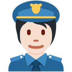 Wie Polizist(in): helle Hautfarbe Emoji auf Twitter aussieht.