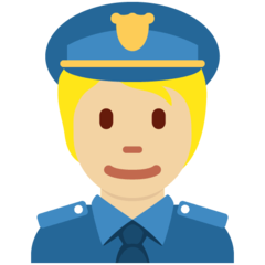 How Police Officer: Medium-Light Skin Tone emoji looks on Twitter.