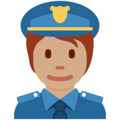 How Police Officer: Medium Skin Tone emoji looks on Twitter.