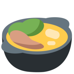 How Pot of Food emoji looks on Twitter.