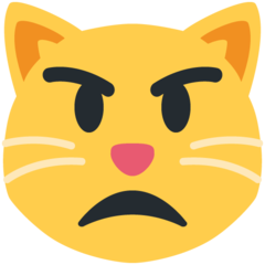 Bagaimana emoji Muka kucing mulut muncung kelihatan di Twitter.