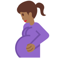 A quoi ressemblent les emoji Femme enceinte : peau mate sur Twitter.