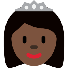 How Princess: Dark Skin Tone emoji looks on Twitter.