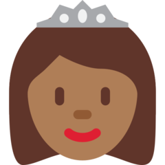 How Princess: Medium-Dark Skin Tone emoji looks on Twitter.