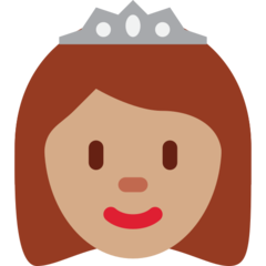 Como o emoji do Princesa: pele morena é exibido no Twitter.