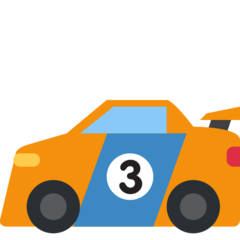 A quoi ressemblent les emoji Voiture de course sur Twitter.