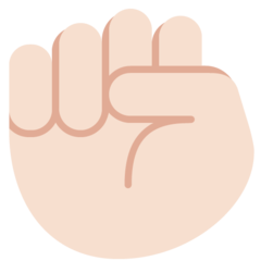 How Raised Fist: Light Skin Tone emoji looks on Twitter.