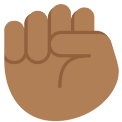 How Raised Fist: Medium-Dark Skin Tone emoji looks on Twitter.