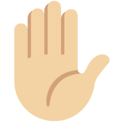 How Raised Hand: Medium-Light Skin Tone emoji looks on Twitter.