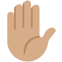 How Raised Hand: Medium Skin Tone emoji looks on Twitter.