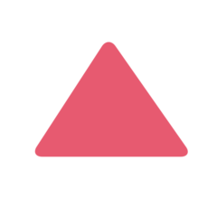 A quoi ressemblent les emoji Triangle rouge pointant vers le haut sur Twitter.