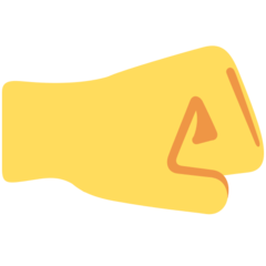 Como o emoji do Punho direito é exibido no Twitter.