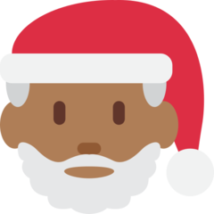 How Santa Claus: Medium-Dark Skin Tone emoji looks on Twitter.