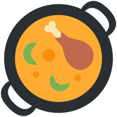 Como o emoji do Caçarola com comida é exibido no Twitter.