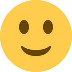 A quoi ressemblent les emoji Visage avec un léger sourire sur Twitter.