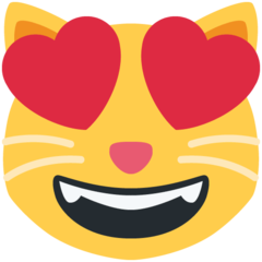 How Smiling Cat with Heart-Eyes emoji looks on Twitter.