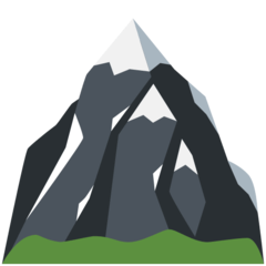 How Snow-Capped Mountain emoji looks on Twitter.