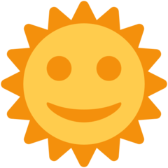 Come Faccina sole emoji appare su Twitter.