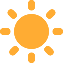 太陽の絵文字がTwitterでどのように見えるか。
