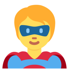 Como o emoji do Super-herói é exibido no Twitter.