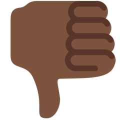 How Thumbs Down: Dark Skin Tone emoji looks on Twitter.